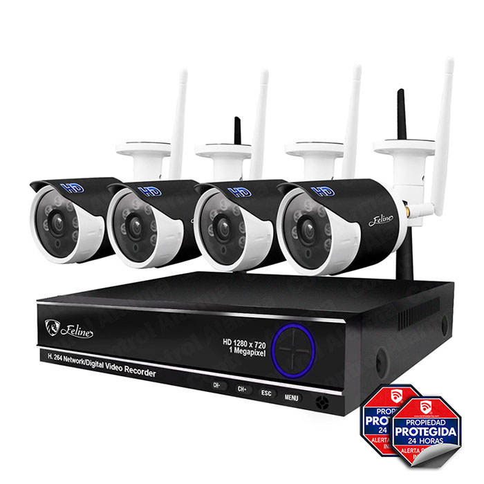 Nvr Wifi 4 Camaras Ip Vigilancia Hd Ir Seguridad 1 Mpx