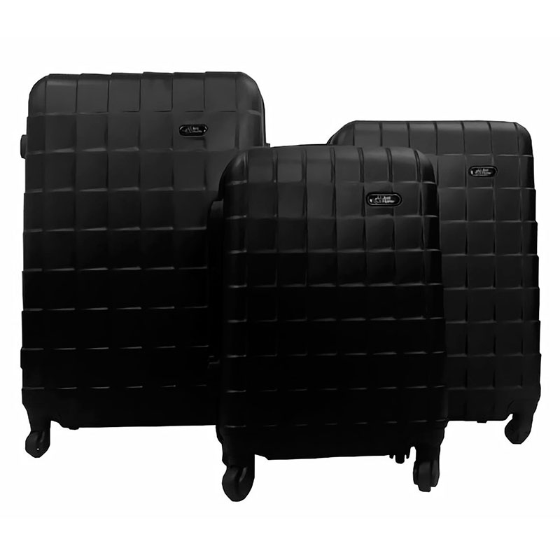 Maleta Negra Set 3 Maletas De Viaje Rigidas 4 Ruedas Negro 20