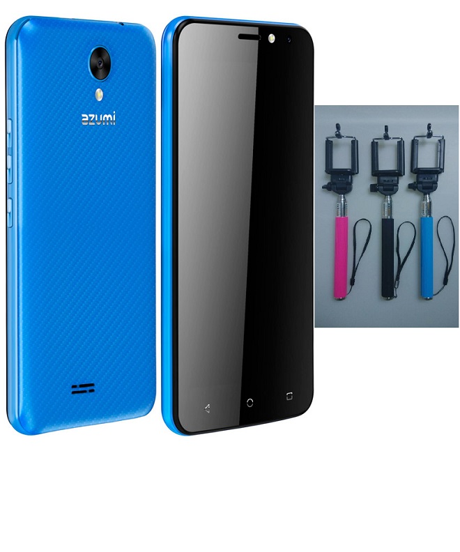 Celular Azumi Iro A5 Q Color Azul Telcel más bastón selfie de regalo