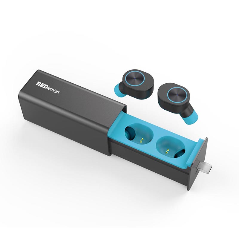  Redlemon Audífonos Bluetooth TWS con Micrófono Manos Libres y Base de Carga 450 mAh