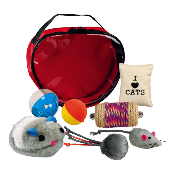Trixie Set De Juguetes En Bolsa, 7 Piezas, Cilindro Sisal, Saquito Catnip