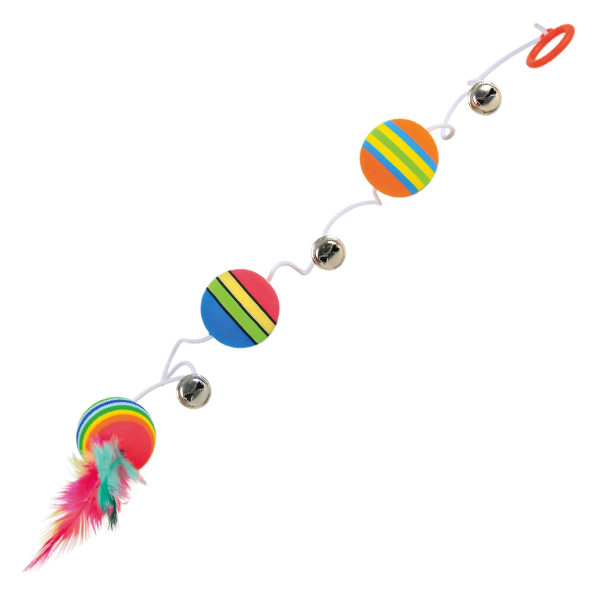 Trixie Pelotas Arcoíris Con Cinta Elástica, 3,5 Cm, 80 Cm