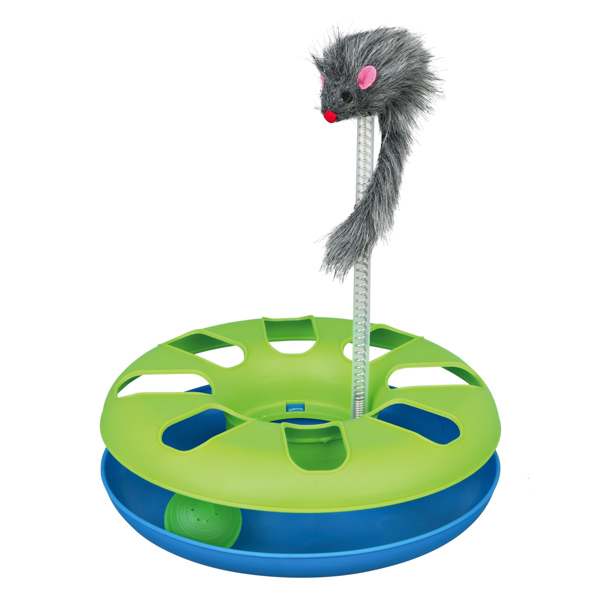 Trixie Juego Círculo Loco Para Gato, Pelota-Muelle C/ Ratón, 24X29Cm