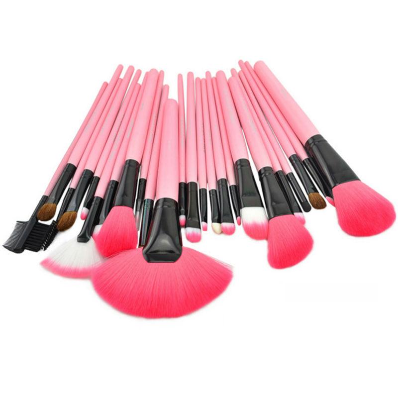 Set De 24 Brochas Profesionales De Maquillaje Pelo De Cabra Byteshop