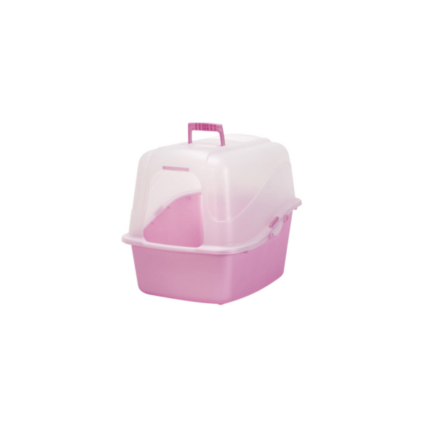Arenero Con Tapa Translucido Rosa Grande Doskocil