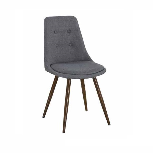 Silla Love Tela Gris Patas Metal/madera Gris Y Nogal - Këssa