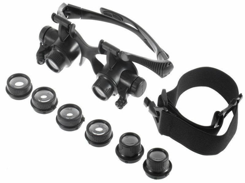 Lentes Doble Lupa P/relojero, Joyero 10X/15X/20X/25X Luz Led Byteshop