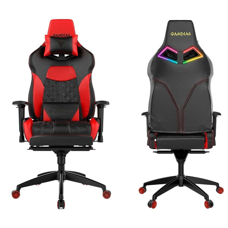 Silla Gamer Gamdias Achilles P1 L Rgb Ergonómica 4D Reclinab Rojo