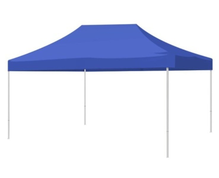 Carpa 3X4.5 Toldo Reforzado Plegable Impermeable Lona Azul Jardin Exterior