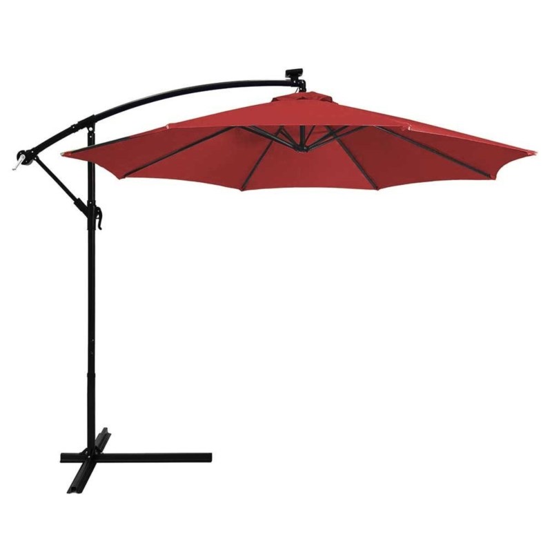 Sombrilla 3 Mts Diametro Jardin Sol Playa Exterior Roja