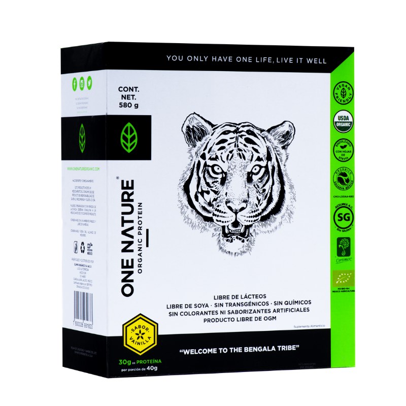One Nature 580G Proteina Vegana En Polvo Certificada 100% Vegetal - Vainilla