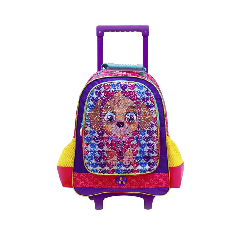 Mochila De Carro Escolar Atm Packs, Paw Patrol 1098-Rosa Con Amarillo