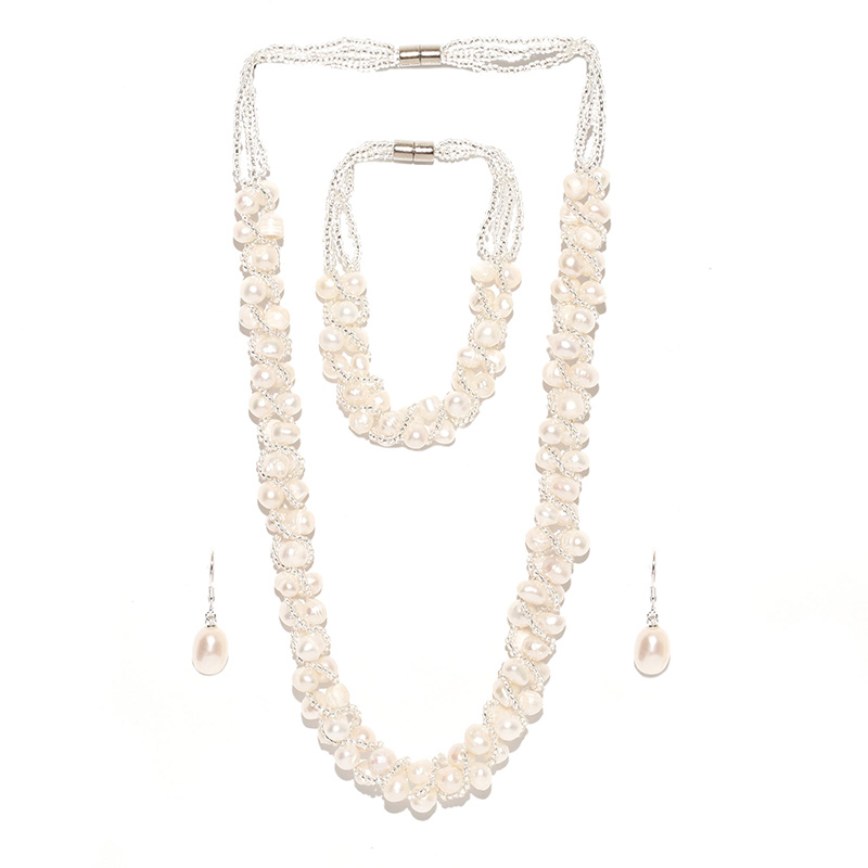 Juego De Aretes Y Collar Pearls Forever, Ocean Heart