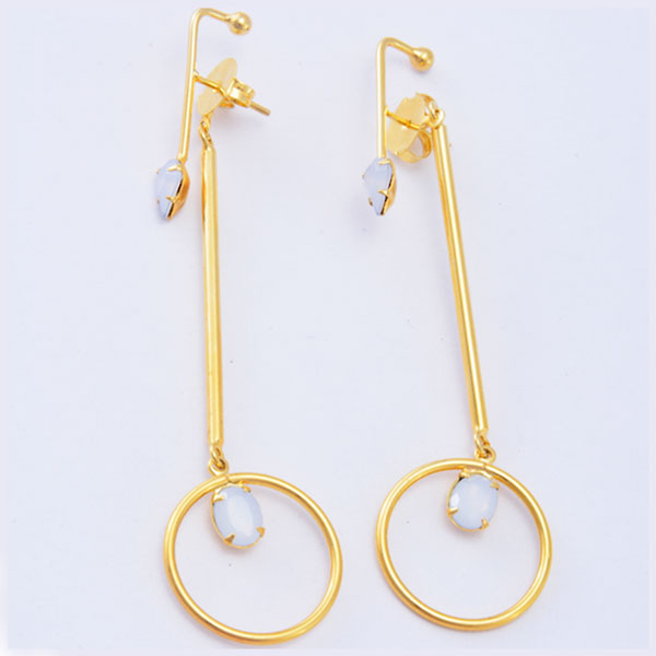 Arete Moderno-Baño De Oro 18K