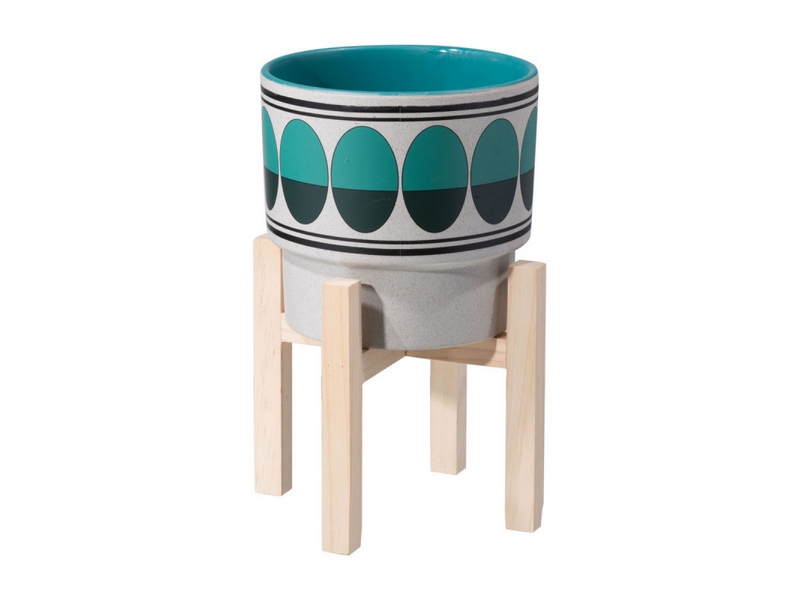 Maceta Modelo Retro Mediano Verde/azul - Këssa