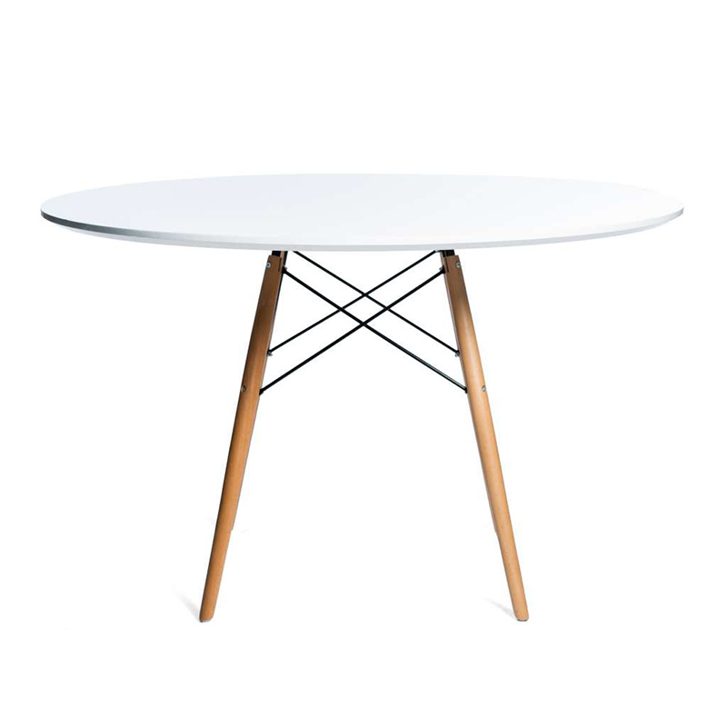Mesa Redonda Eames Blanca Minimalista Moderna Vintage Madera Comedor