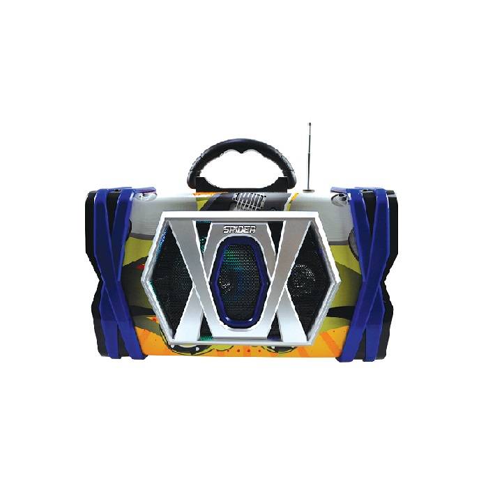 Portafolio Bocina, Con Tweeter En Azul, Marca Spider