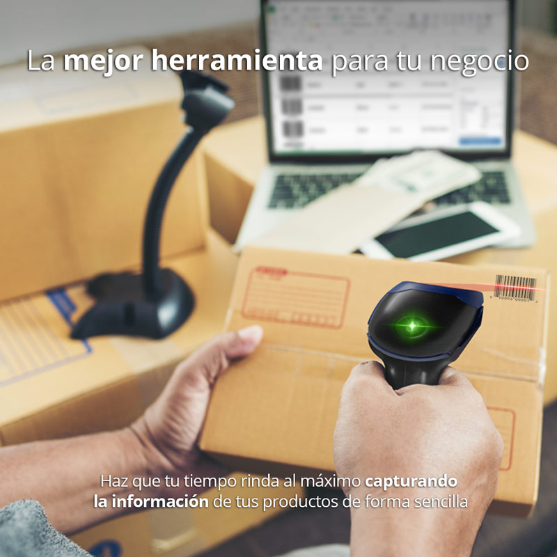 REDLEMON Lector de Código de Barras Láser USB Universal para Punto de Venta (POS) o Almacén. Pistola Escáner de Códigos EAN, UPC, ISBN para Computadora.