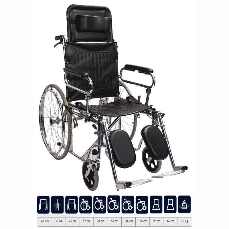 Silla De Ruedas Reclinable Tipo Cama Descansabrazos Abatibles