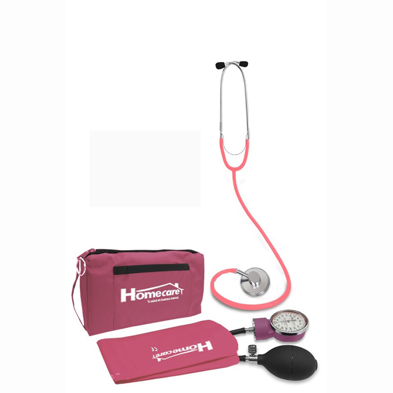 Kit Baumanometro Con Estetoscopio Simple Rosa
