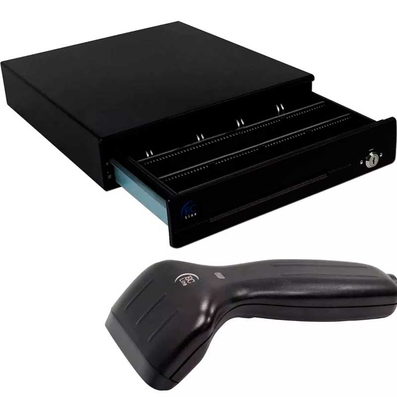 Kit Punto De Venta Ec Line Cajon De Dinero Lector Codigo Barras