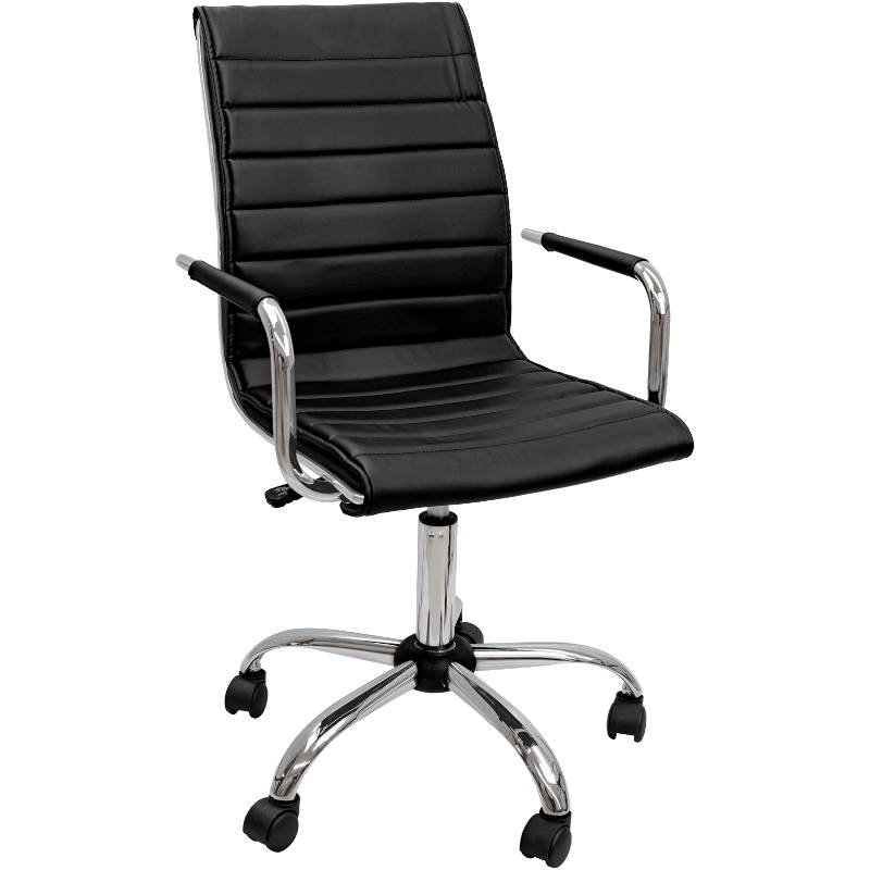 Silla Secretarial Giratoria Sillon De Oficina Base Cromada