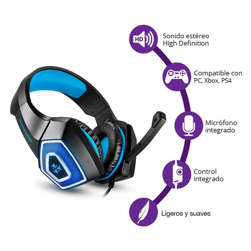 REDLEMON AudÃfonos Gamer V1 con Sonido Estéreo 360° High Definition, Micrófono Ajustable Omnidireccional