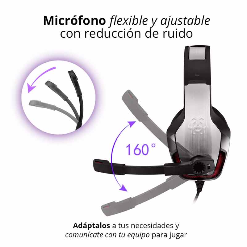 REDLEMON Audífonos Gamer V4 con Sonido Estéreo 360° High Definition, Micrófono Ajustable Omnidireccional