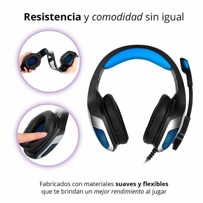 REDLEMON Audífonos Gamer V4 con Sonido Estéreo 360° High Definition, Micrófono Ajustable Omnidireccional