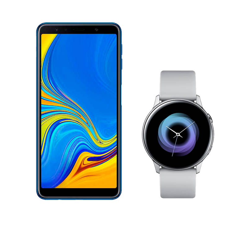 Celular Samsung Lte Sm-A750G Gal A7 Azul Telcel Y Llévate De Regalo Un Galaxy Watch Active