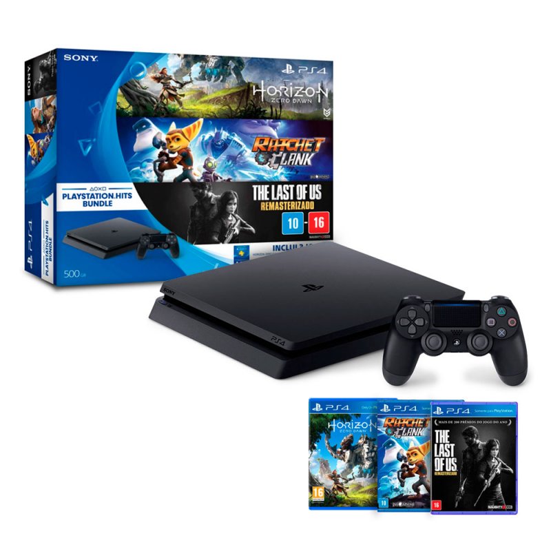 Sony Ps4 Slim Hits Bundle 500Gb Control Y 3 Juegos Nuevas!