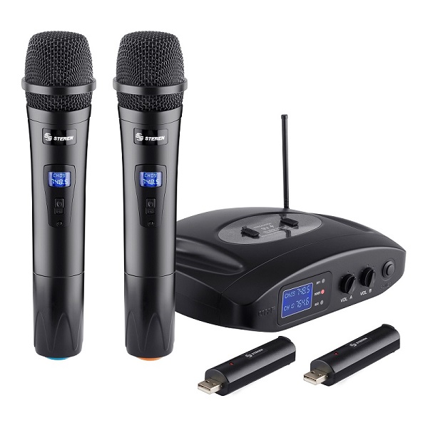 Sistema Profesional 2 Micrófonos Inalámbricos Uhf Recargable