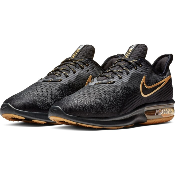 Tenis Nike Air Max Sequent 4 NegroDorado AO4485 005 Tenis Nike Air Max Sequent 4 NegroDorado AO4485 005