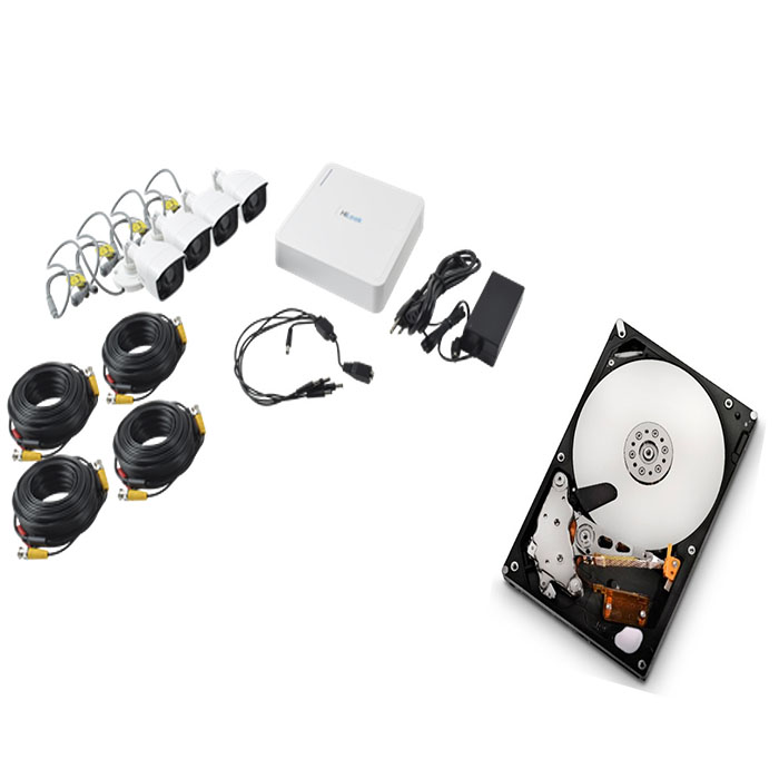 Kit Video Vigilancia 4 Camaras Hd Hilook 1 Tb Seguridad