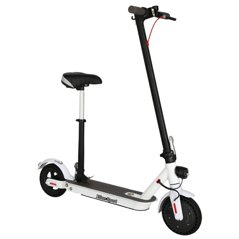 Scooter Patin Electrico Xtion Sport Color Blanco Con Asiento Desmontable
