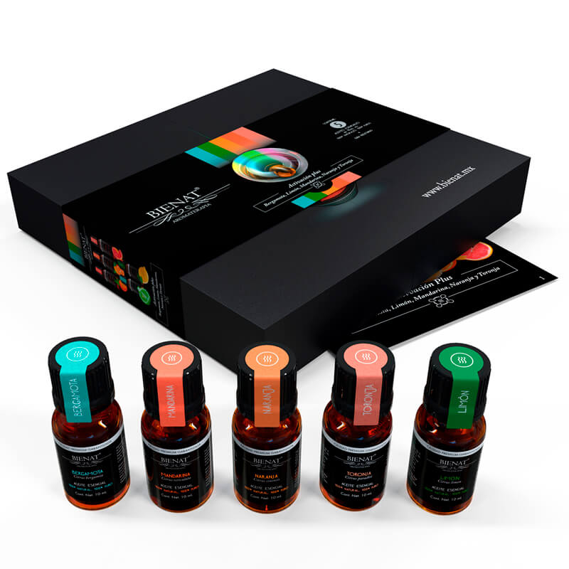 Kit De 5 Aceites Esenciales Activación Plus Bienat Aromaterapia