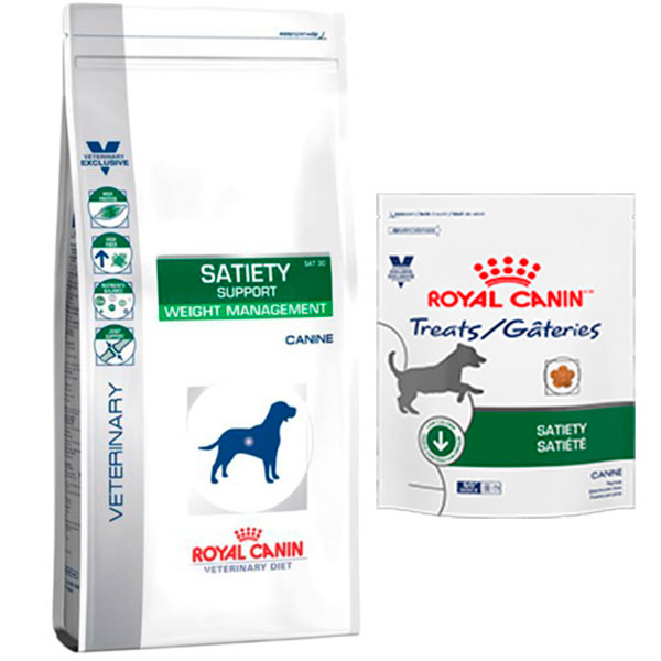 Royal Canin Dieta Veterinaria Alimento Para Perro Apoyo Para La Saciedad 8 Kg + Royal Canin Dieta Veterinaria Premios Para Perro Con Sobrepeso U Obesidad 500 Gr