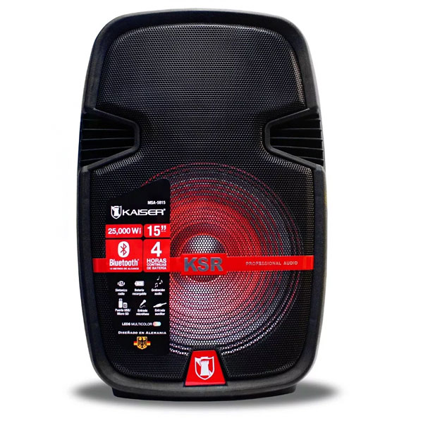 Bafle15 Pulgadas Potente 25000W Control Microfono Bluetooth Usb/sd/fm