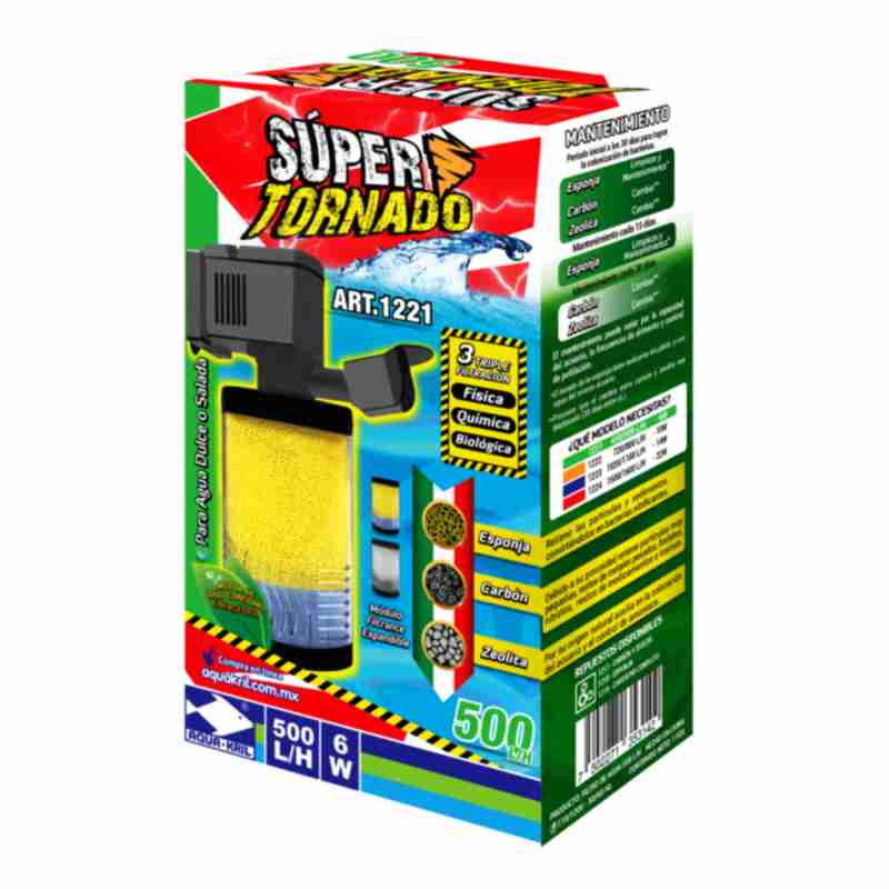 Filtro Interno Acuario Super Tornado 500 L/h 1221