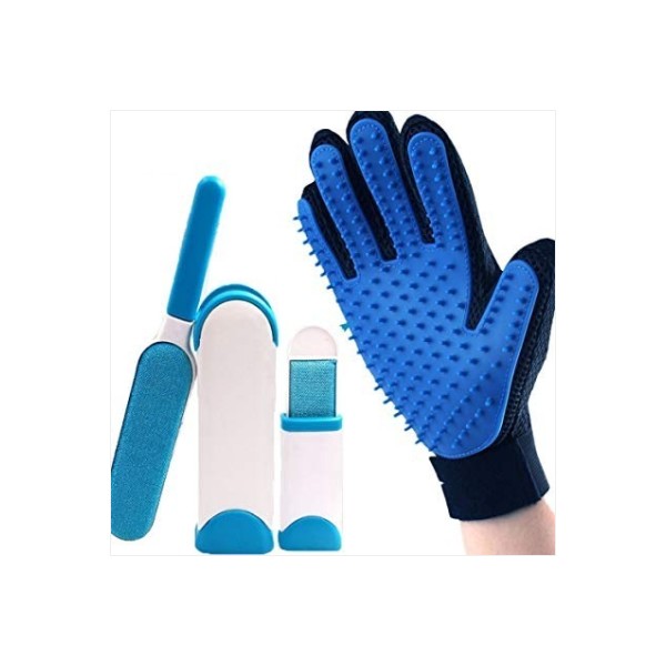 Kit De Limpieza Cepillo Y Guante Removedor De Pelo Mascota Perros Y Gatos