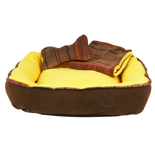 Fancy Pets Cama Para Perro Con Frazada Y Juguete Amarilla Gde