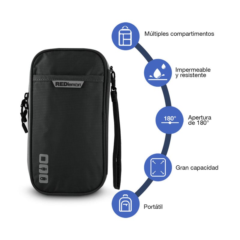 Redlemon Estuche Para Accesorios Compartimentos Portátil Resistente