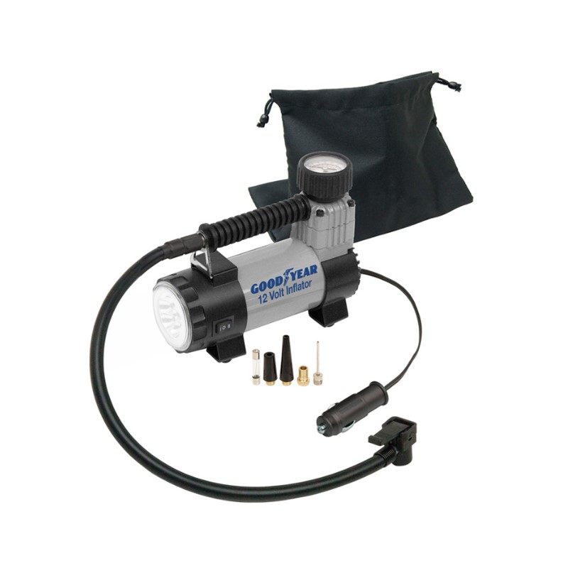 Inflador De Llantas Goodyear 12V Con Bolsa De Transporte