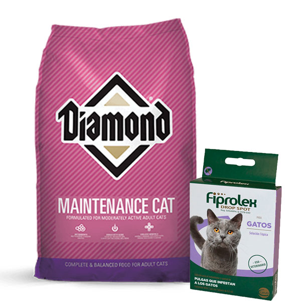 Diamond Alimento Para Gato Maintenance 30/15 18 Kg Con Fiprolex Pipeta Antipulgas Para Gatos 1 Pipeta