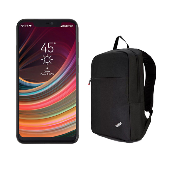 Celular LANIX LTE ALPHA 9 Color NEGRO Telcel y de regalo una MOCHILA LENOVO y una Memoria Micro SD de 32 GB
