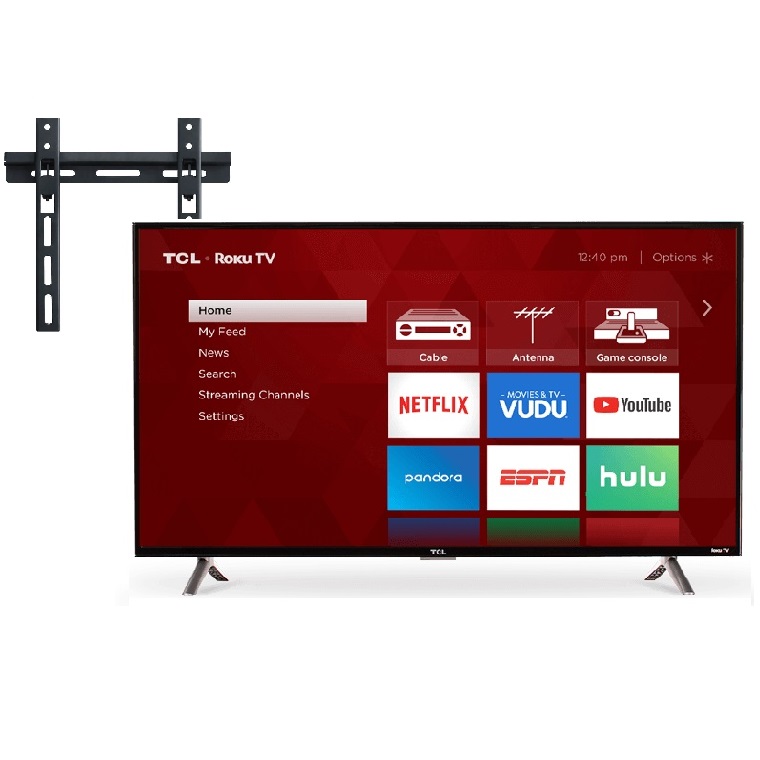 Smart Tv 40 Pulgadas Tcl 40S305 Roku Pantalla Led Fhd 1080P Reacondicionada Gratis Soporte Fijo Para Tv