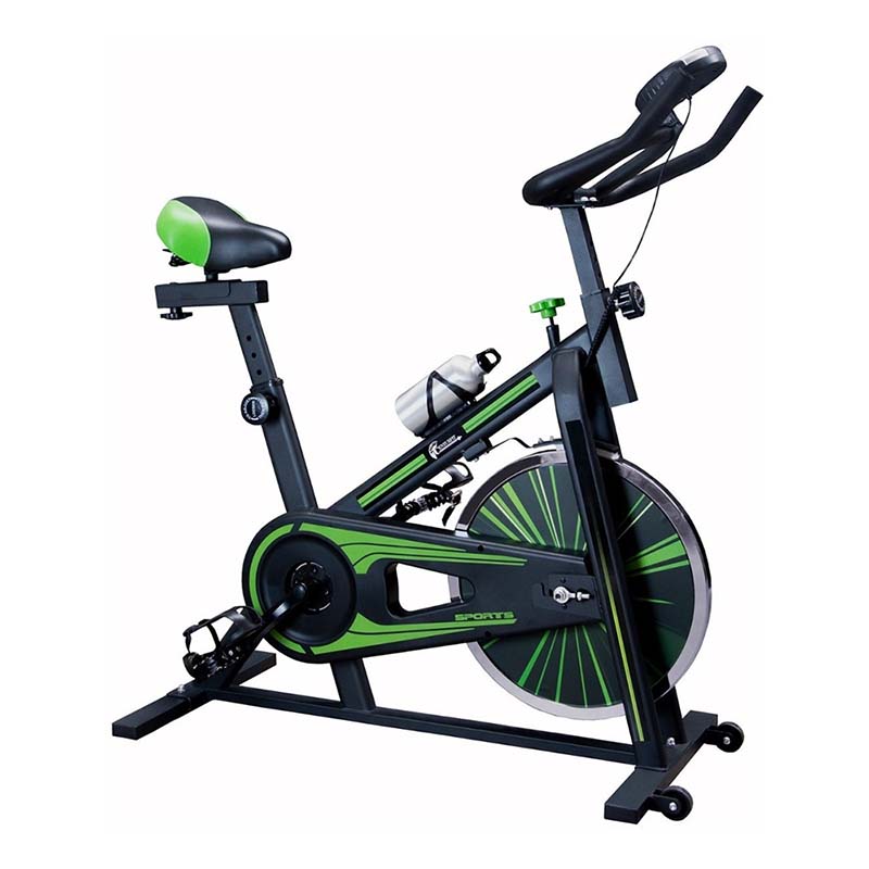 Bicicleta Fija Estática Spinning Profesional 10kg Fitness Cardio Gym Verde Centurfit.