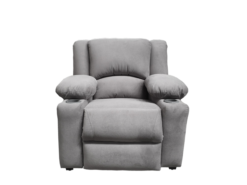 RECLINABLE SHERATON SUEDE PLATA ESPACIO MUEBLES 