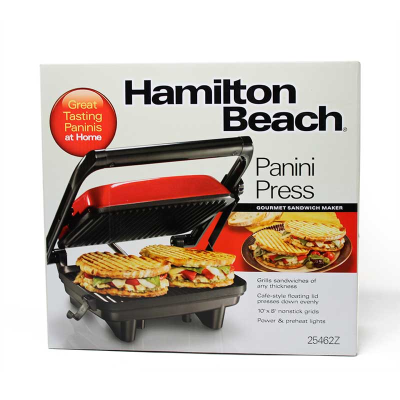 Paninera Parrilla Panini Press Roja Hamilton Beach 25462z