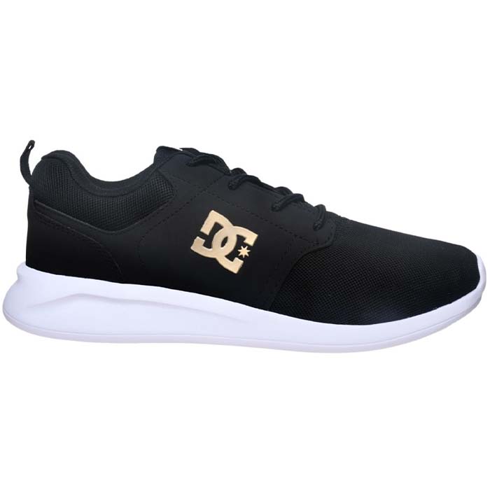 Tenis DC Mujer MIDWAY Negro Dorado.